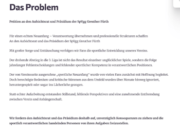 SpVgg Greuther Fürth vor dem Abstieg in die 3. Liga