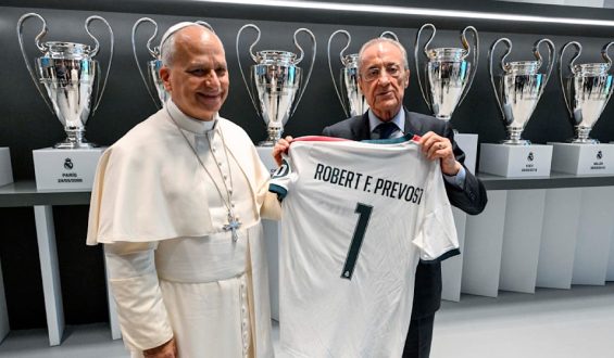 Papst besucht Real Madrid im Bernabéu