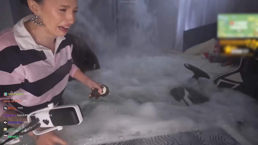 Zimmer säuft live ab: Überraschung hinter Wasser-Chaos im Livestream