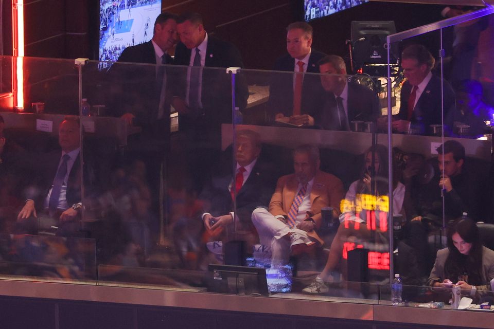 Donald Trump und die New York Knicks im Madison Square Garden