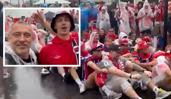 Rudern im Regen mit norwegischen Fans
