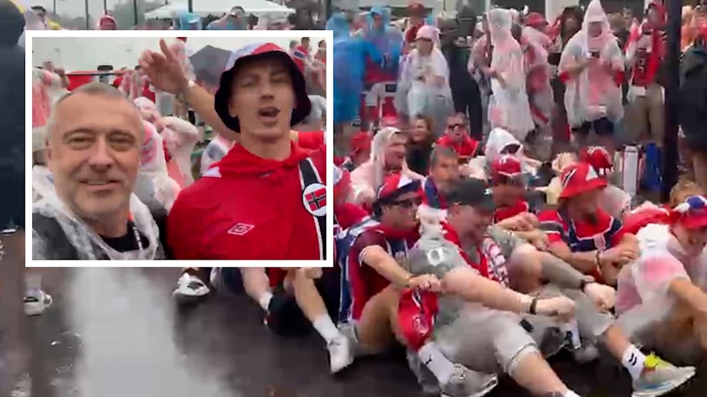Rudern im Regen mit norwegischen Fans