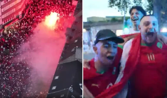 Ausnahmezustand in Düsseldorf: Marokko-Fans feiern WM-Erfolg
