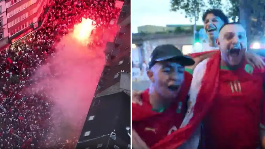 Ausnahmezustand in Düsseldorf: Marokko-Fans feiern WM-Erfolg
