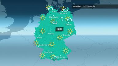 Heißes Wetter in Deutschland am Mittwoch