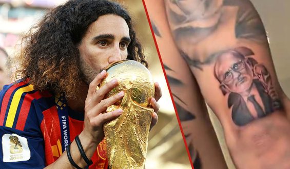 Spanischer Fußballer lässt sich Trainer tätowieren