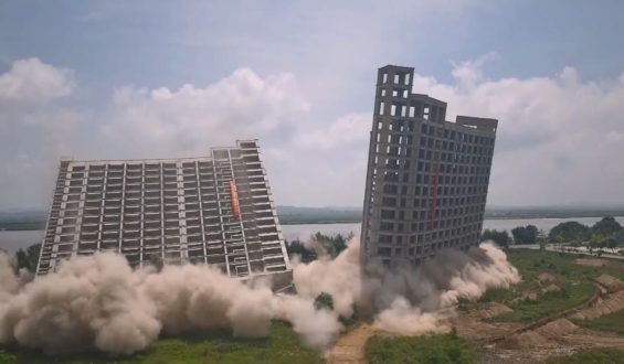 Sprengung in China: Gebäude in Dandong zerstört