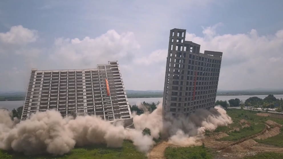 Sprengung in China: Gebäude in Dandong zerstört