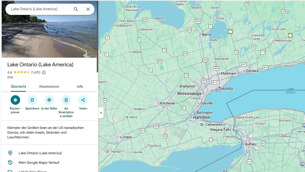 Umbenennung von Lake Ontario in ‚Lake America‘ durch Trump