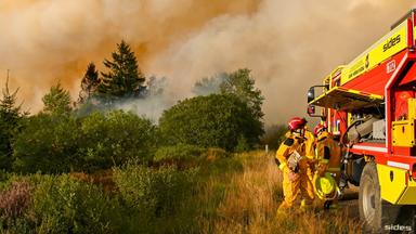 Großbrand im Hohen Venn: Feuerwehrkräfte im Einsatz