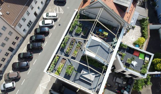 Ein Dachgarten als Oase gegen die Hitze der Stadt