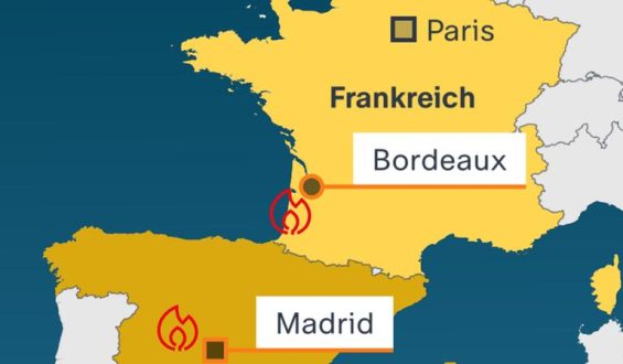 Waldbrände in Südwest-Europa: Einsatzkräfte im Kampf gegen die Flammen
