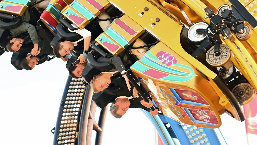 Markus Söder und Dominik Krause auf dem Oktoberfest: Eine Fahrt für Olympia