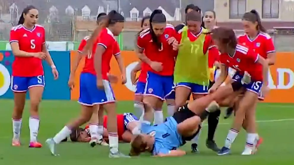 Massenschlägerei beim Testspiel der U20-Frauen zwischen Chile und Uruguay