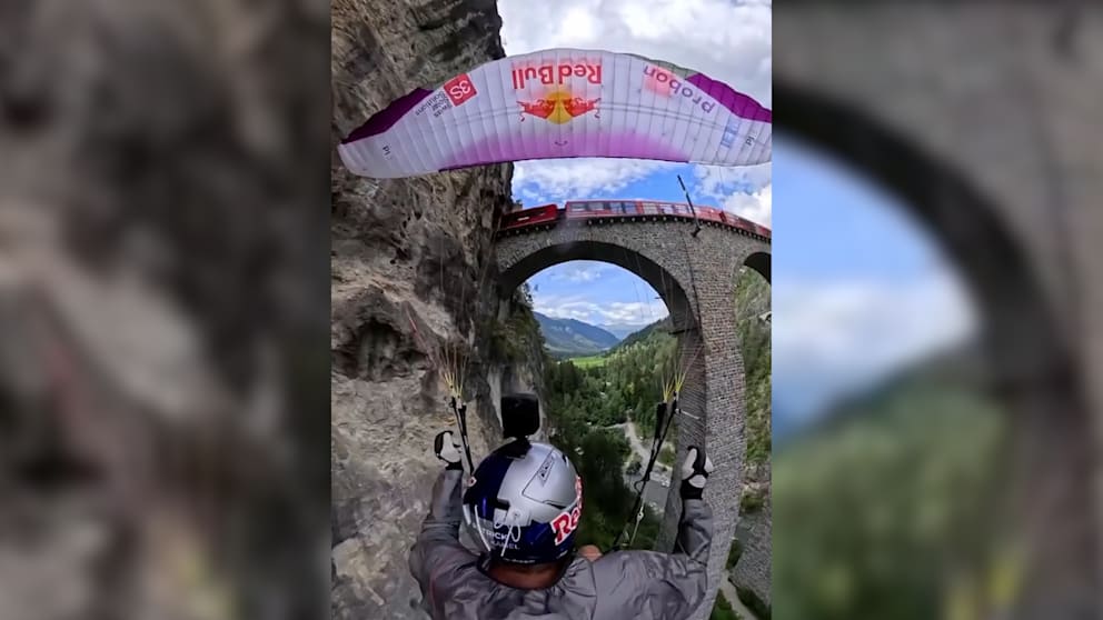 Spektakulärer Flug durch das Landwasserviadukt