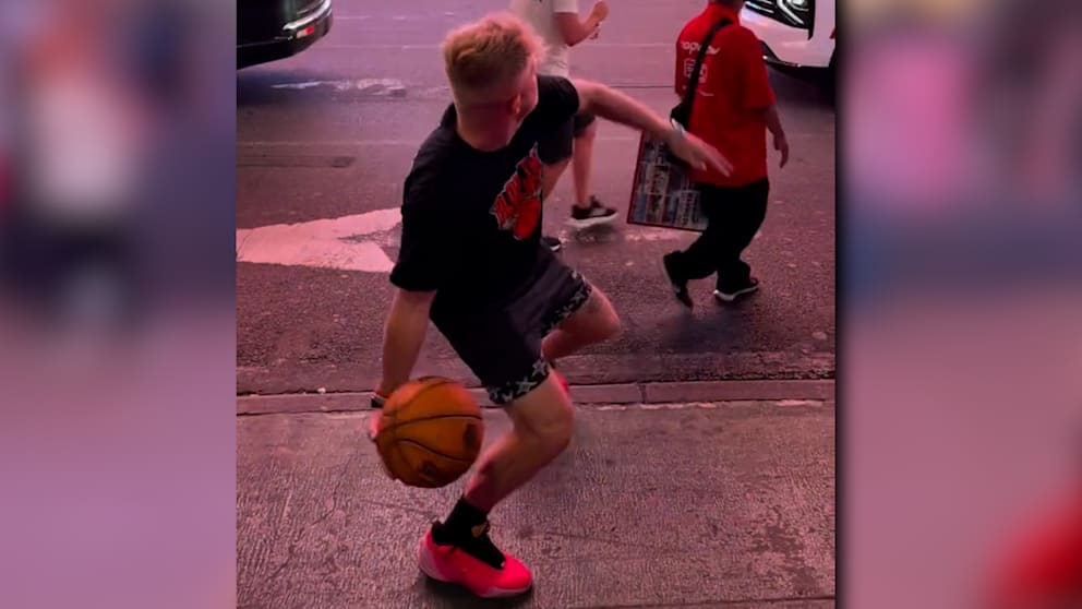 Basketball-Wurf über Times Square geht viral