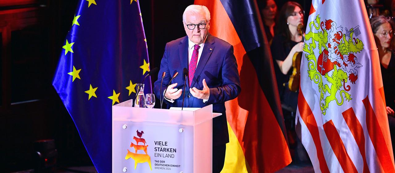 Steinmeier: Demokratie und Einheit verteidigen